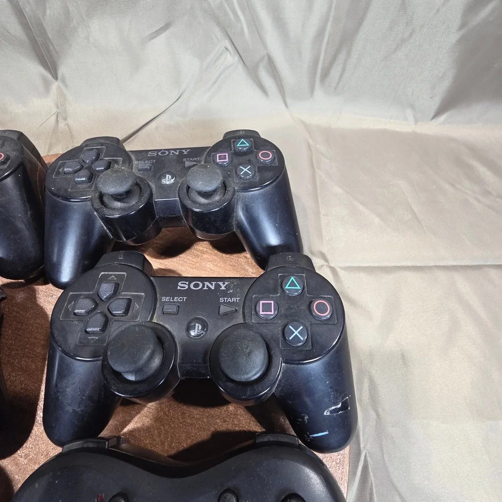 Lot of 7 PS3 Controllers Sony DualShock 3 Sixaxis Logitech Cordless Action Black